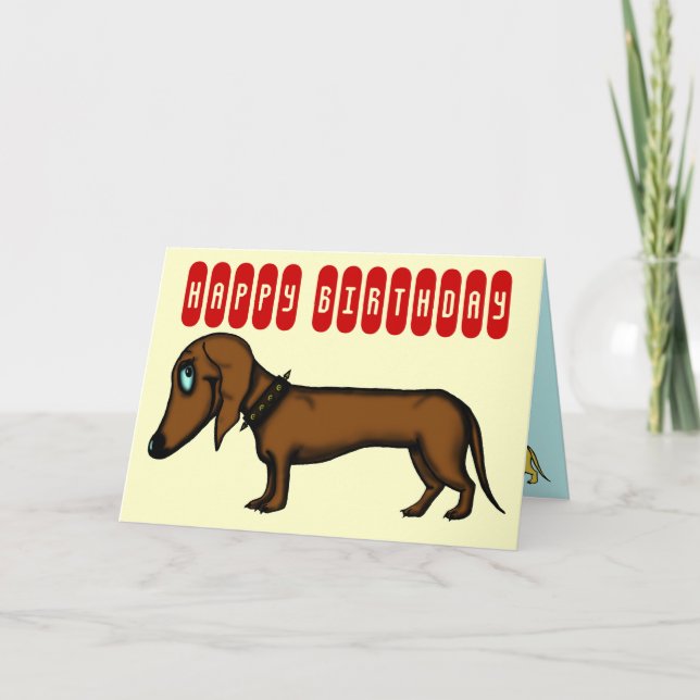 Dachshund carte d'anniversaire drôle (Devant)