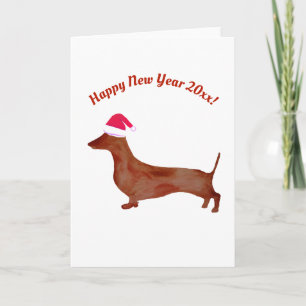 Dachshund, Carte de voeux personnalisée pour le No