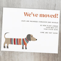 Dachshund Chien Changement d'adresse Faire-part