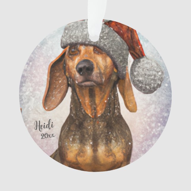 Dachshund, Chien de Père Noël, Personnaliser, Noël (devant)