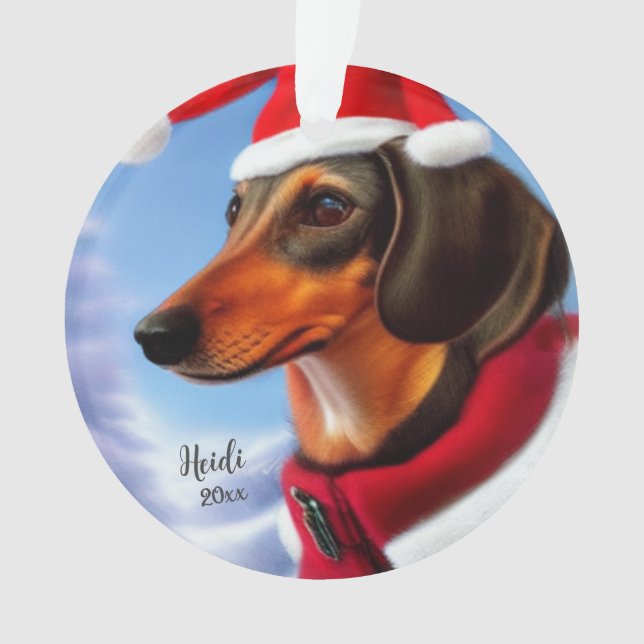 Dachshund, chien du Père Noël, Personnaliser, Noël (devant)