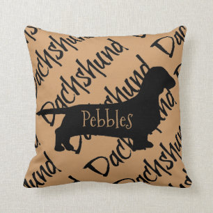 Dachshund Chien Silhouette Coussin personnalisé