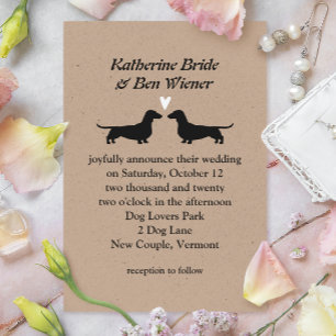 Dachshund Chien Silhouettes Faire-part de mariage