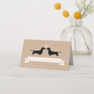 Dachshund Chien Silhouettes Mariage Cartes de Plac