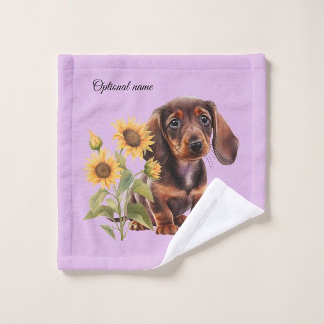 Dachshund Chiot linge (Gant de toilette)