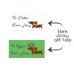 Dachshund Christmas Cadeaux Tags Stickers | Reinde<br><div class="desc">Doxie</div>