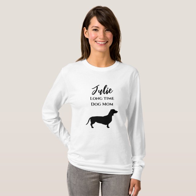 Dachshund Dachshund long temps Chien Maman T-shirt (Devant entier)