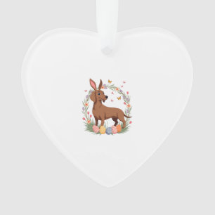 Dachshund de Pâques vintage lapin chien avec œuf f