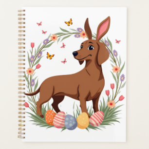 Dachshund de Pâques vintage lapin chien avec œuf f