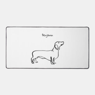 Dachshund Delight : Mat de bureau personnalisable