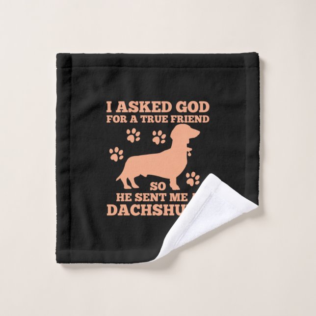 Dachshund Est Mon Vrai Ami (Gant de toilette)