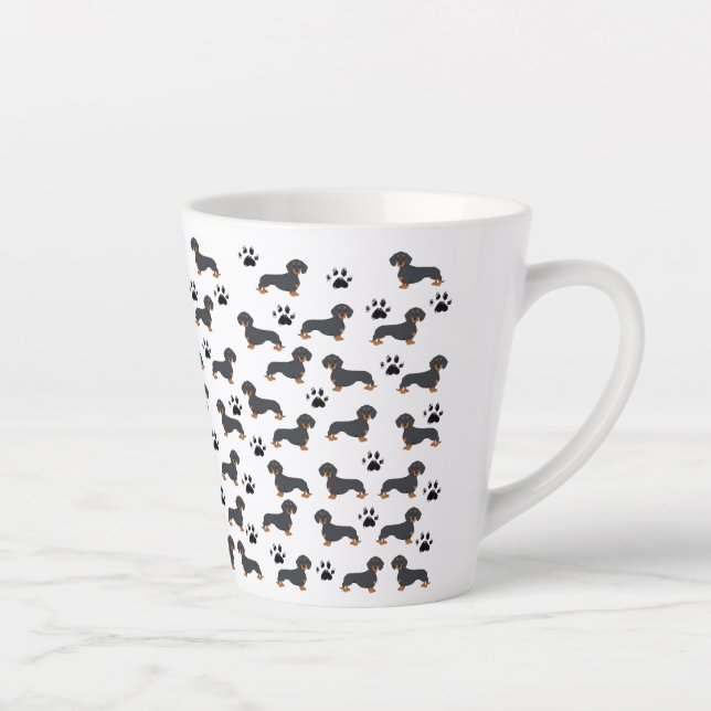 Dachshund et Motif Empreinte de patte Mug (Droite)