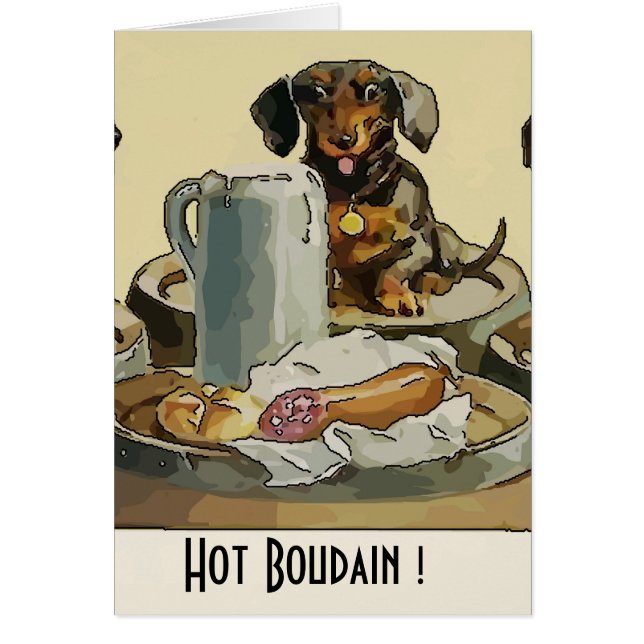 Dachshund et Saucisse, ajouter du texte (Devant)