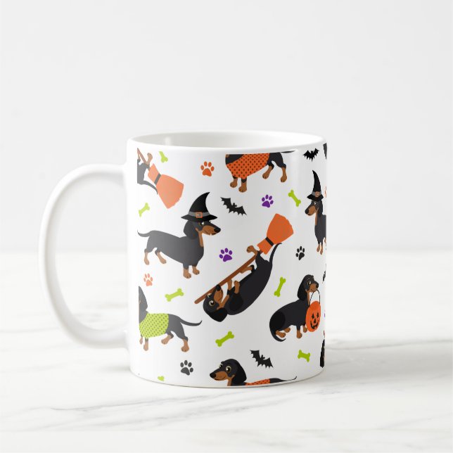 Dachshund Halloween café Mug (Gauche)