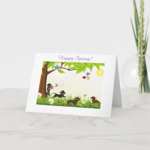 Dachshund Heure du printemps Toute occasion Carte 