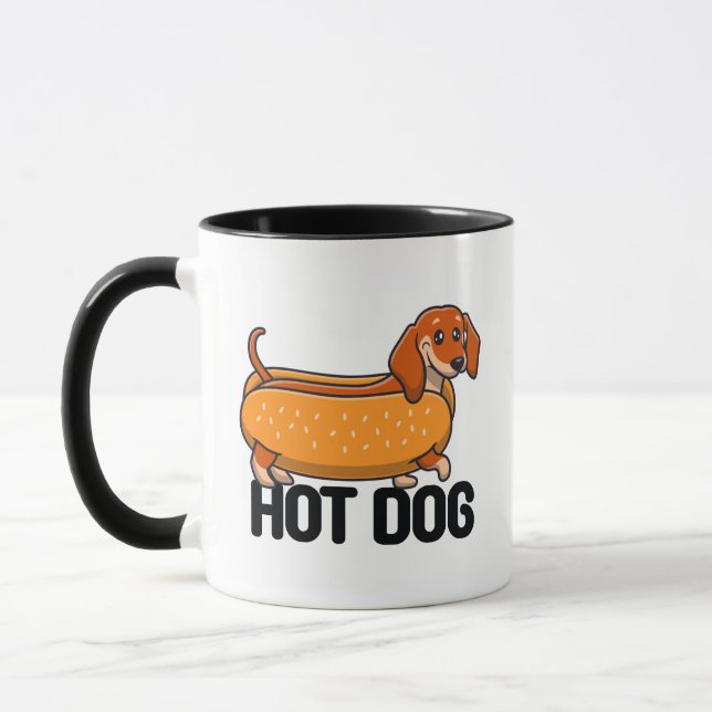 Dachshund Hot Dog Mug (Gauche)