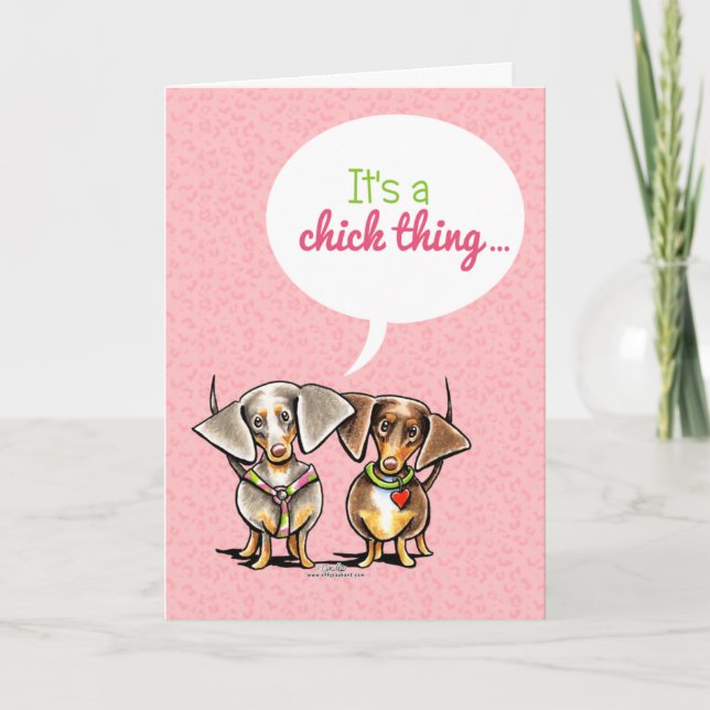 Dachshund It's a Chick Thing Girls Only Invitation (Devant)