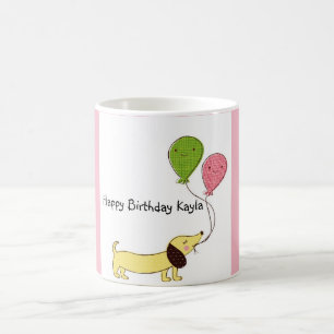 Dachshund Joyeux Anniversaire Customisé Mug