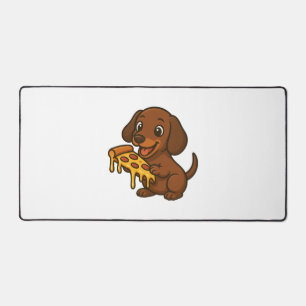 Dachshund mignon dessin animé pizza pizza amoureux