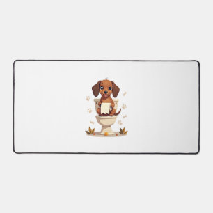 Dachshund Mignon Vintage sur Toilettes Dessin Anim