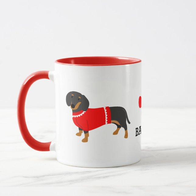 Dachshund Mug Personnalisé (Gauche)