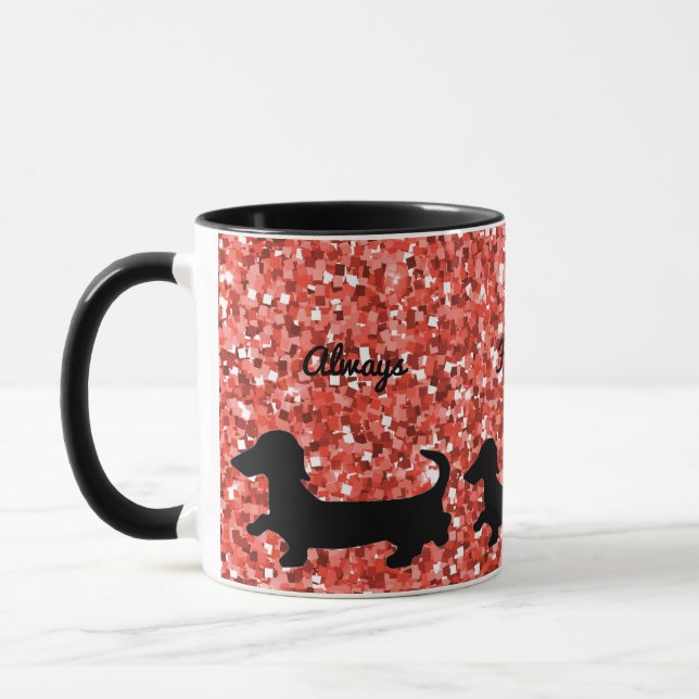 Dachshund Mug Suivez Votre Coeur Doxie Lover Cadea (Gauche)