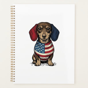 Dachshund patriotique gravure vintage vecteur conc