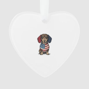 Dachshund patriotique gravure vintage vecteur conc