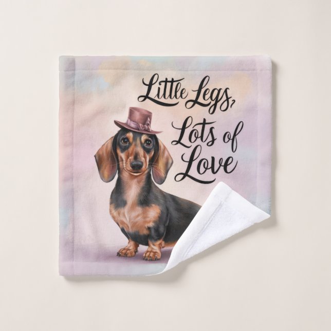 Dachshund Petits Jambes Beaucoup d'amour (Gant de toilette)