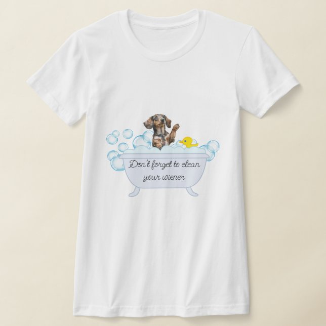 DACHSHUND PRENANT BAIN BULLE T-SHIRT (Poser)