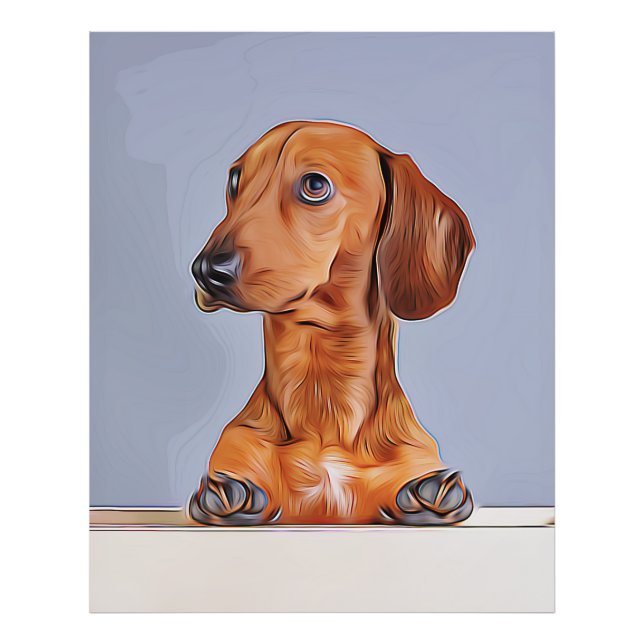 Dachshund Regarder Doxie Dog Anniversaire Poster (Devant)