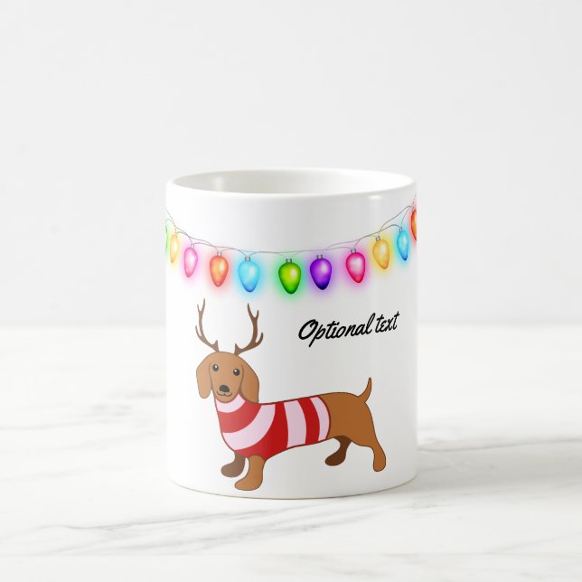 Dachshund Reindeer Mug personnalisé (Centre)