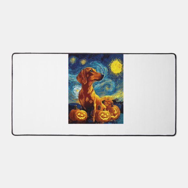 Dachshund Rouge de la nuit étoilée de Van Gogh Hal (Recto)