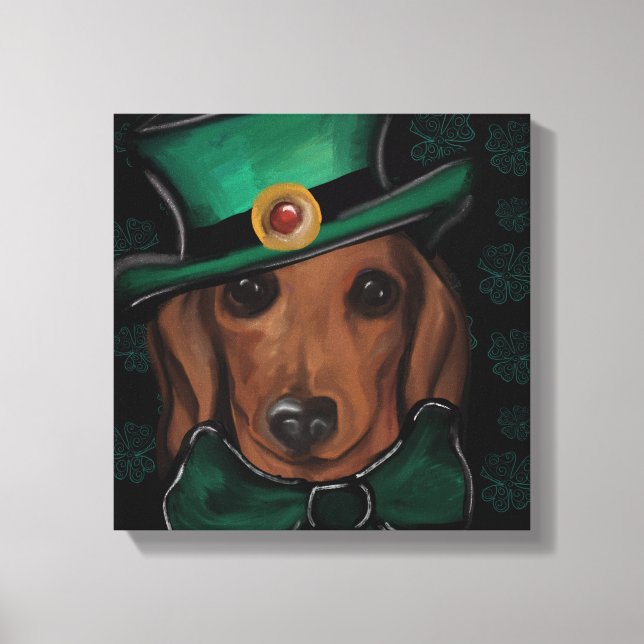 Dachshund rouge         Impression sur toile (Recto)