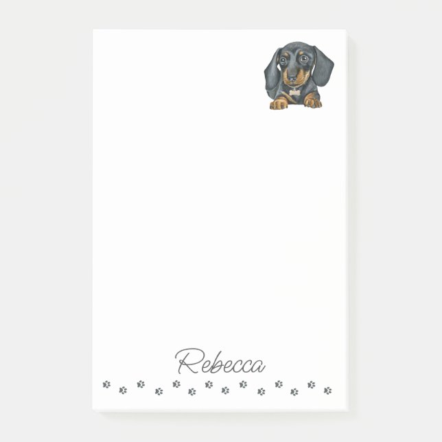 Dachshund Sausage Chien Post-it personnalisée Note (Devant)