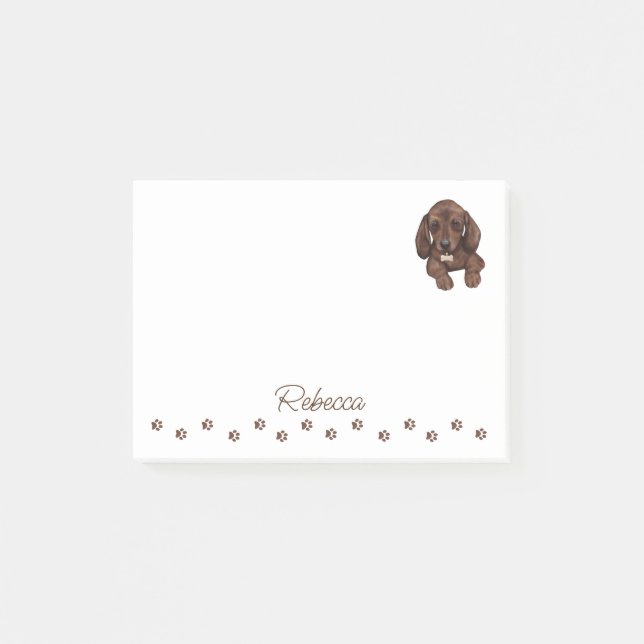 Dachshund Sausage Chien Post-it personnalisée Note (Devant)