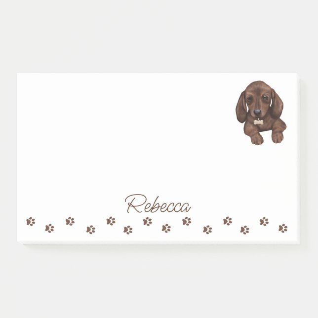 Dachshund Sausage Chien Post-it personnalisée Note (Devant)