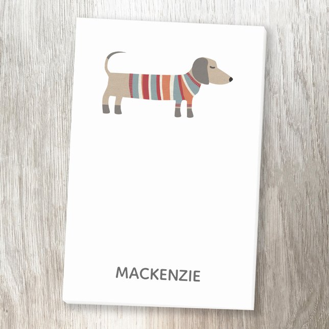 Dachshund Sausage Dog Personalized Post-it Notes (Créateur téléchargé)
