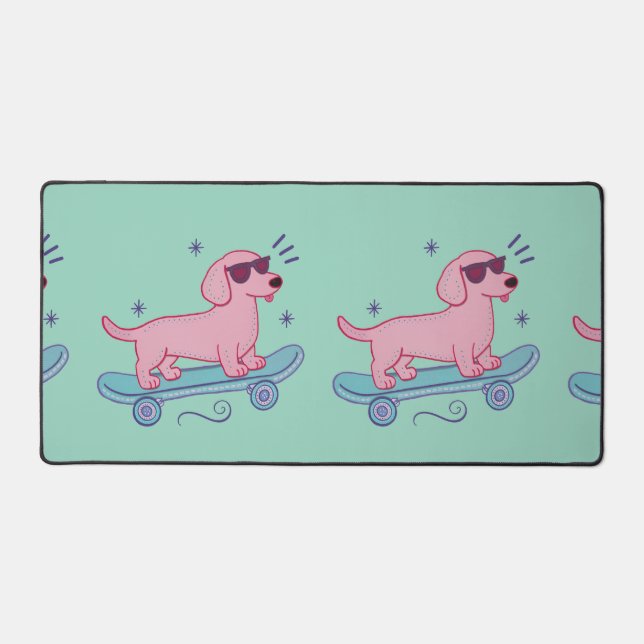 Dachshund Skateboard Cool | Art de Chien Drôle (Recto)