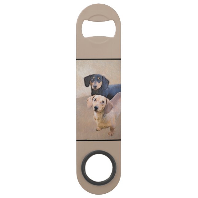 Dachshund (Smooth) Peinture - Art Chien original (Dos)