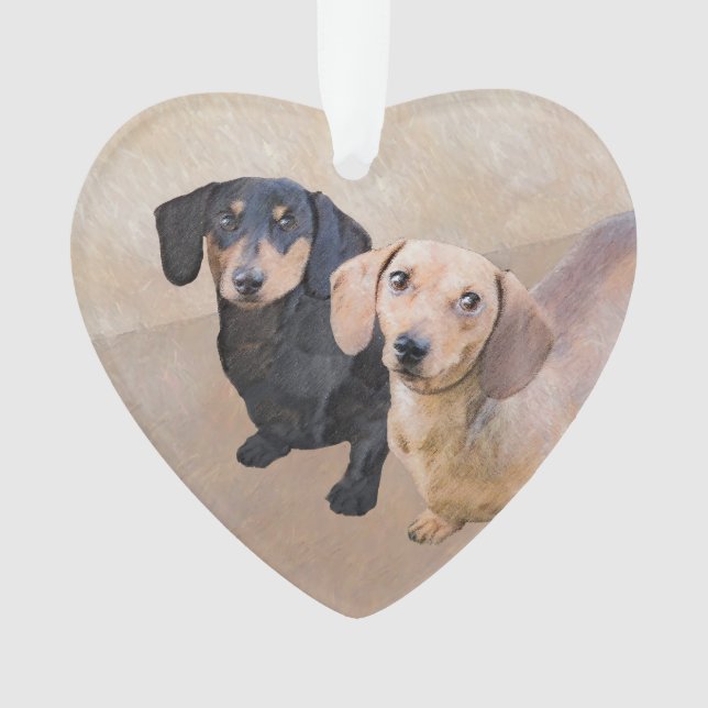 Dachshund (Smooth) Peinture - Art Chien original (devant)