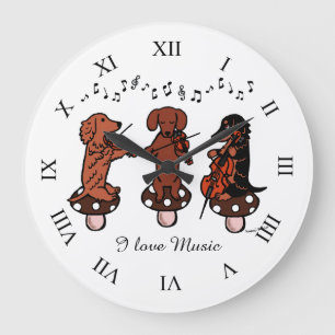 Dachshund String Trio Musiciens horloge murale