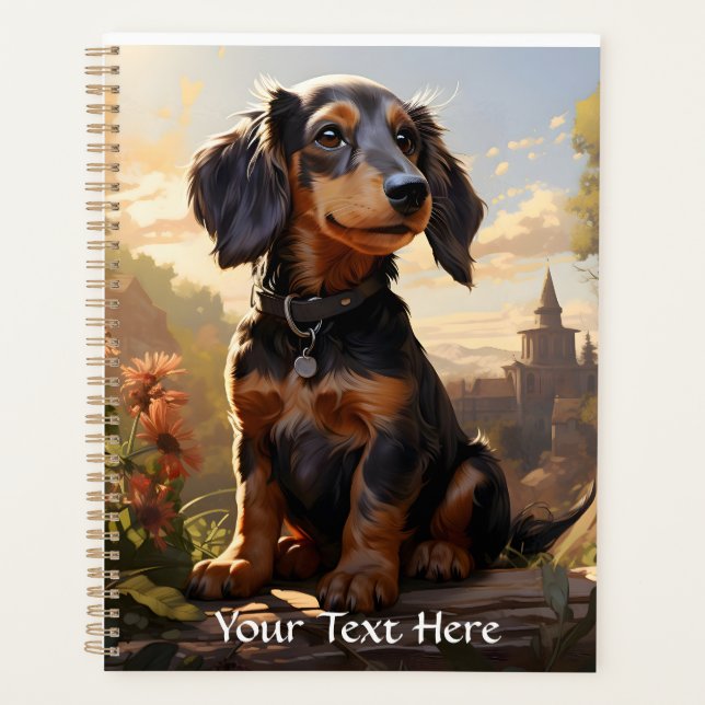 Dachshund Sur Un Journal Personnalisé (Devant)