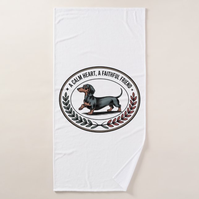 Dachshund Un Cœur Calme, Un Ami Fidèle (Serviette de bain)