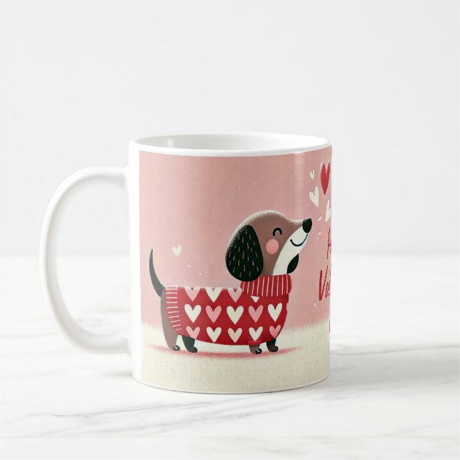 Dachshund Valentine's Day Love Mug (Gauche)