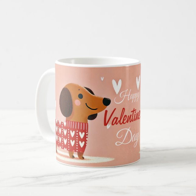 Dachshund Valentine's Day Mug (Devant gauche)