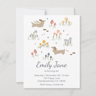 Dachshund Weiner Invitation de la fête des Amoureu