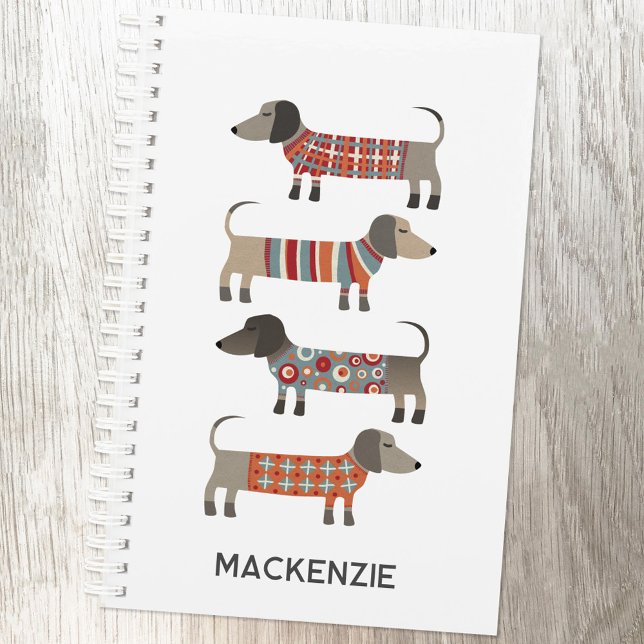 Dachshund Wiener Sausage Chien Personnalisé (Personalized custom name fun Dachshund Wiener Sausage Dog planner for animal lovers)