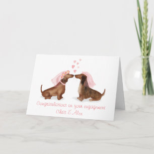Dachshunds en amour carte fiançailles (fille/fille