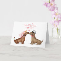 Dachshunds en amour carte mariage (fille/garçon)